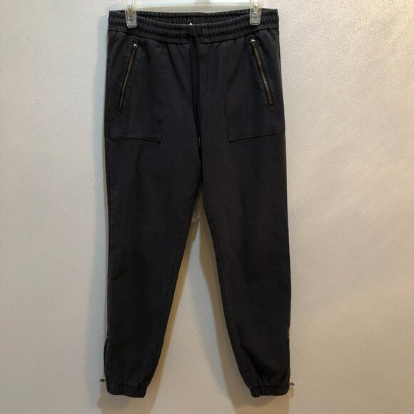 Athleta Womens Size 4 Black Elastic Waist Zipped Pockets Ankle Zip Jogger Pants - Picture 4 of 11